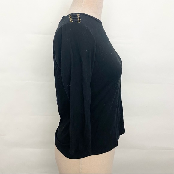 Michael Kors braided shoulder quarter sleeve back top size medium - Picture 1 of 4
